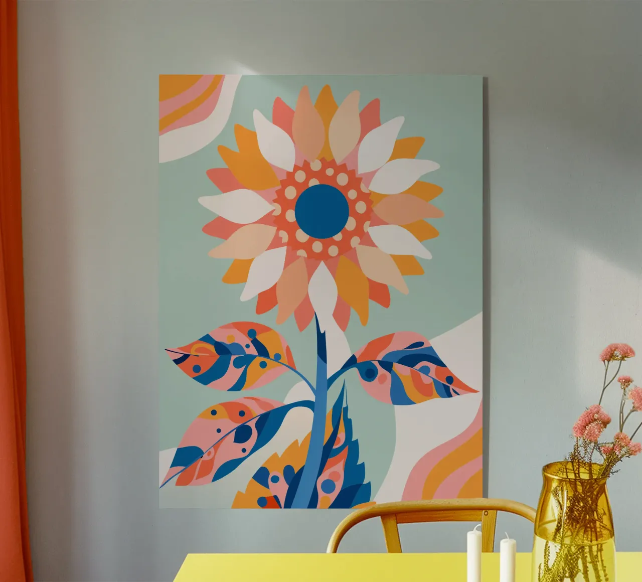 Sunflower acrylic glass by HAPPY SHOP