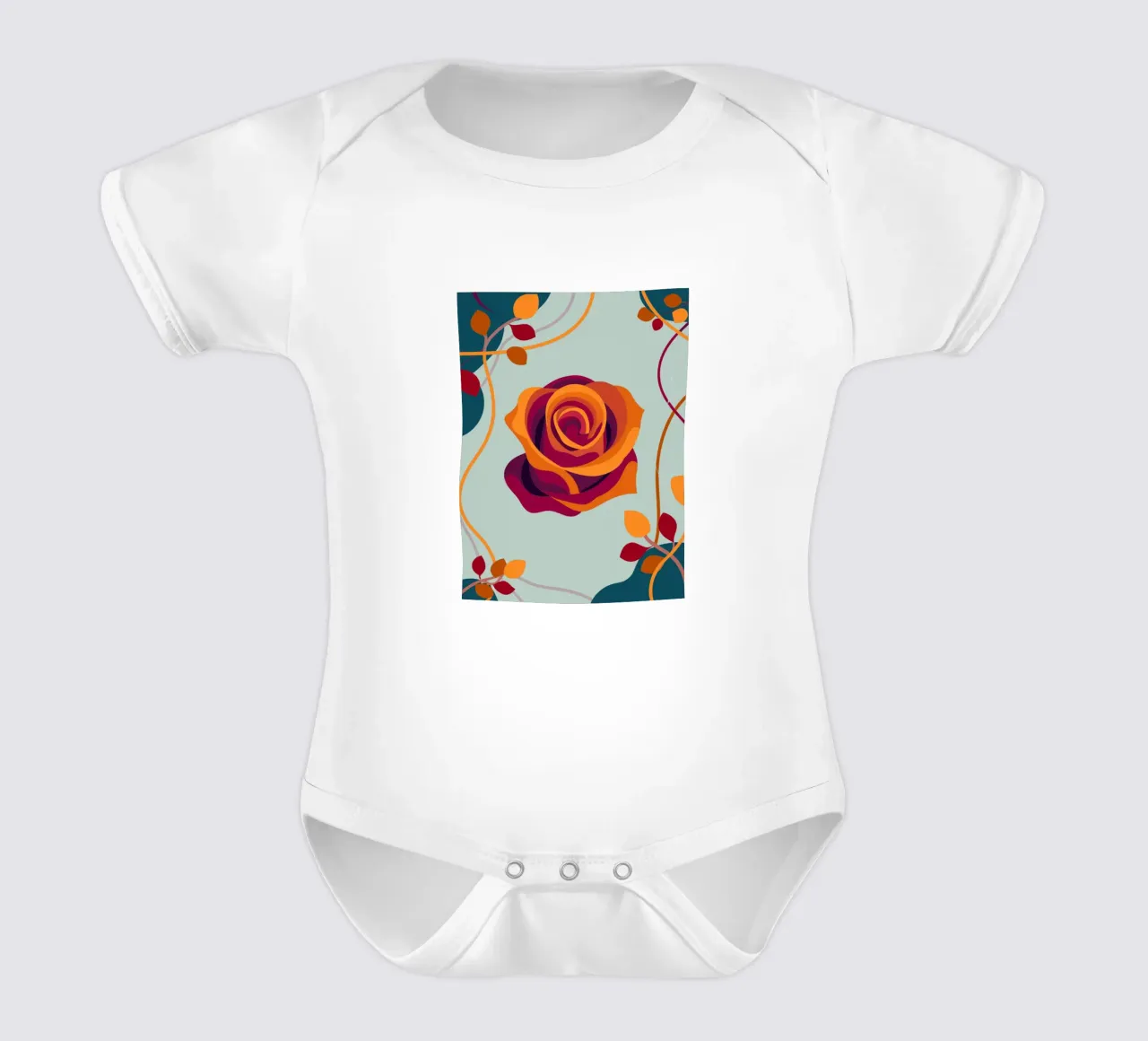 Roses short-sleeve baby romper by HAPPY SHOP