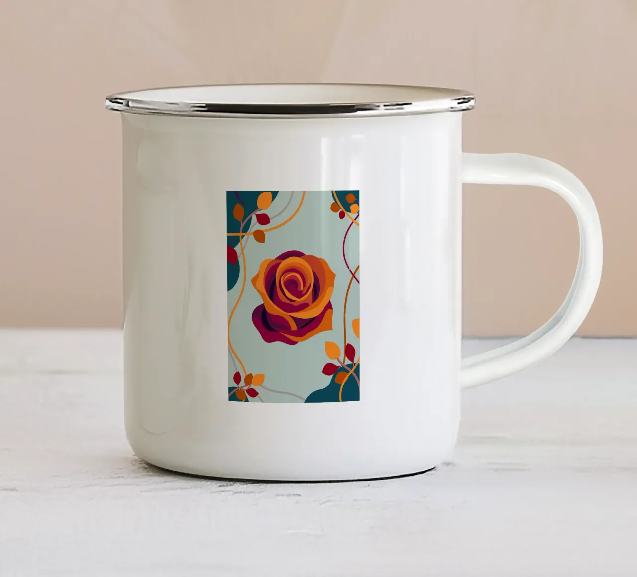 Le rose tazza in smalto da HAPPY SHOP