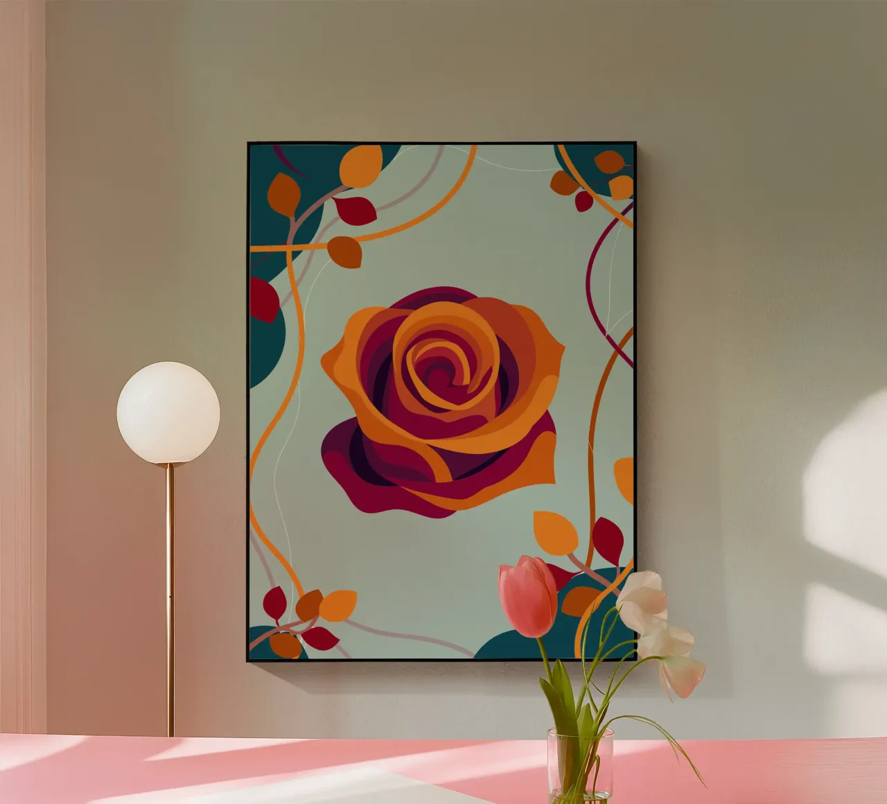 Roses acrylic glass by HAPPY SHOP