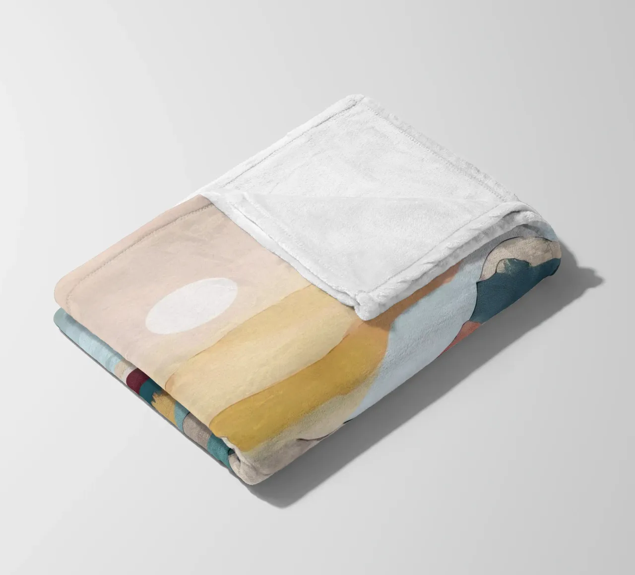 Abstract Mountain Landscape Print - Colorful Lake and Sunset coperta in pile da Dune