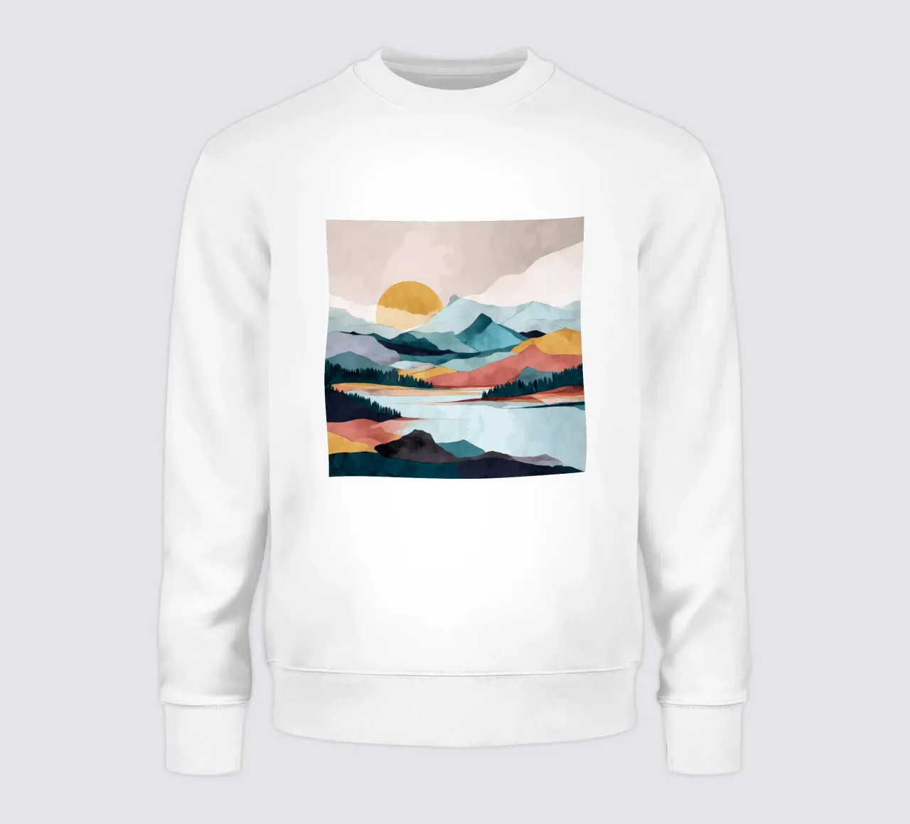 Abstract Mountain Landscape - Colorful Geometric Design felpa da Dune
