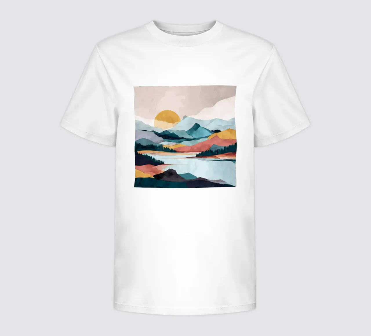 Abstract Mountain Landscape - Colorful Geometric Design t-shirt bambini da Dune