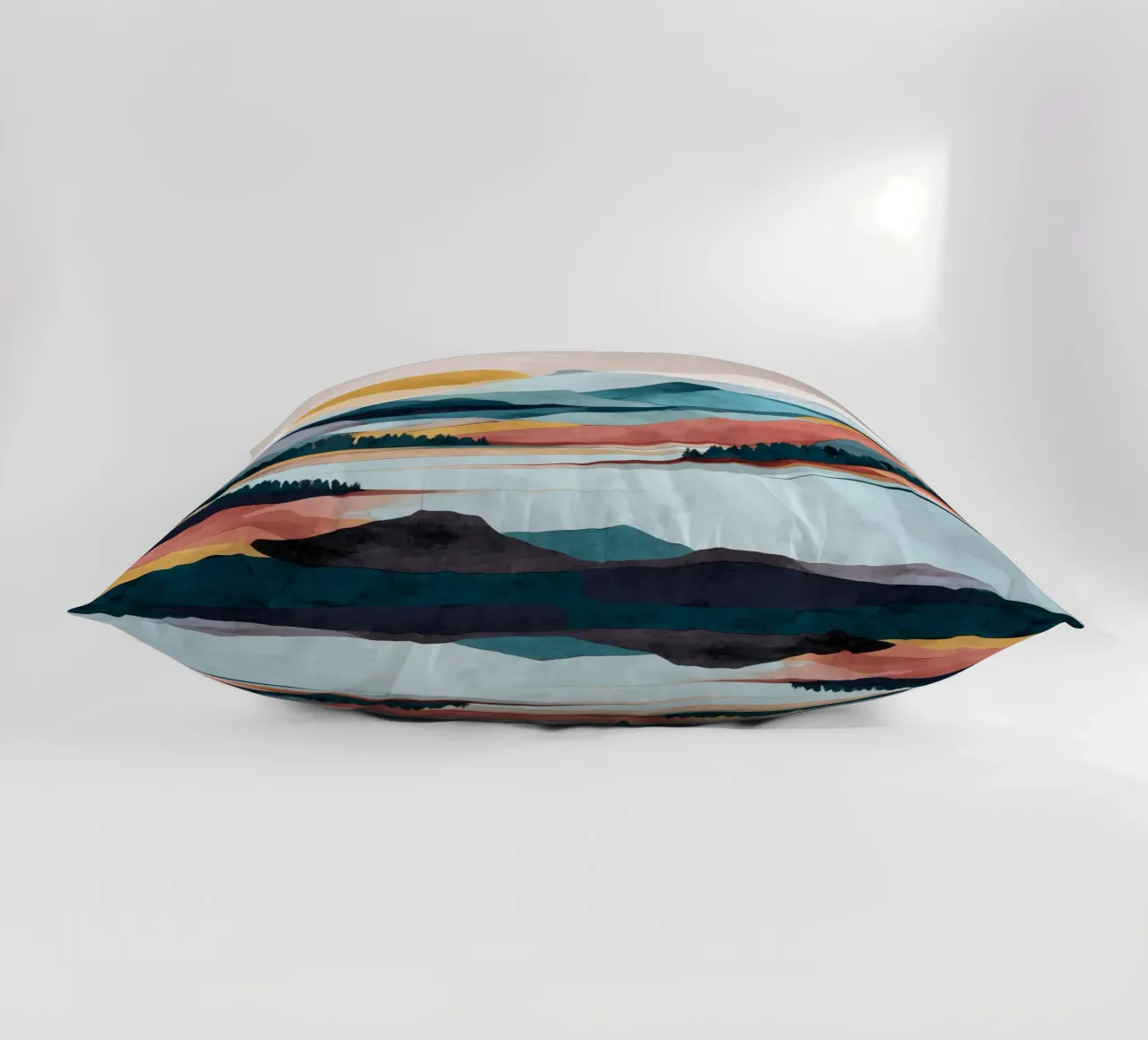 Abstract Mountain Landscape - Colorful Geometric Design cuscino da Dune