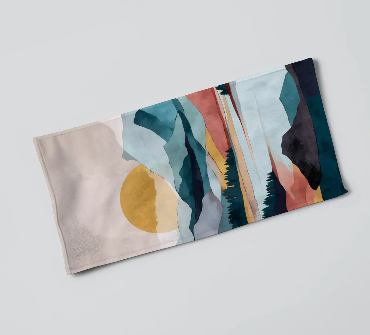 Abstract Mountain Landscape - Colorful Geometric Design asciugamano da bagno da Dune