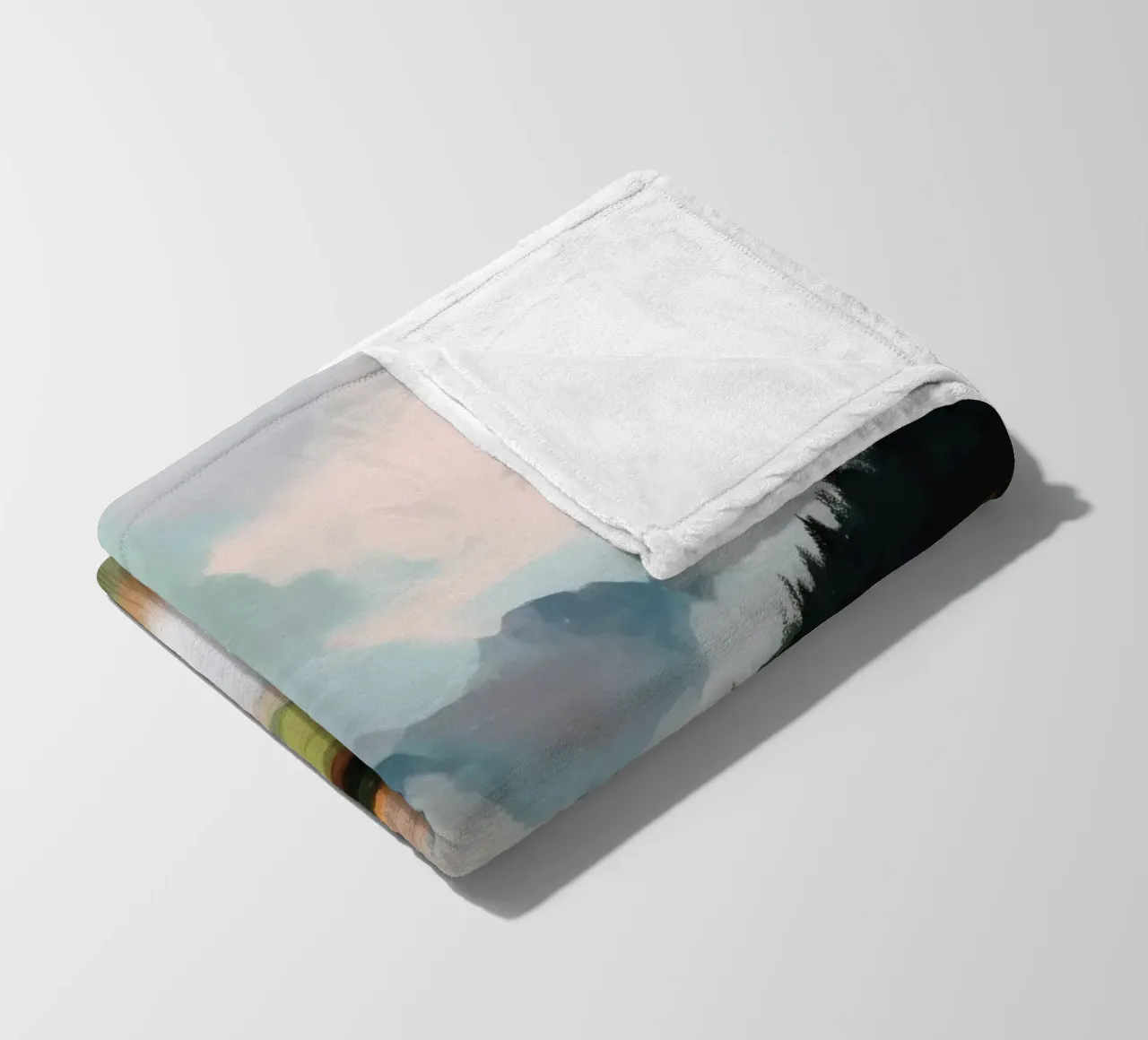 Alpine Painting - Tranquil Mountains and Soft Autumn Colors coperta in pile da Dune
