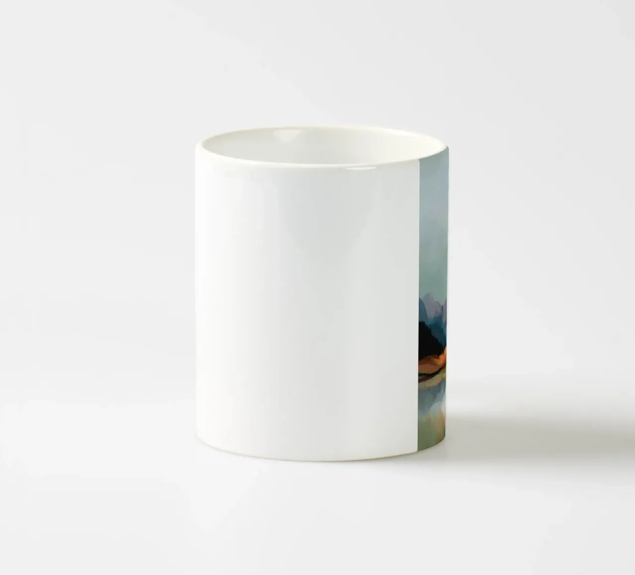 Alpine Painting - Tranquil Mountains and Soft Autumn Colors tazza in ceramica da Dune