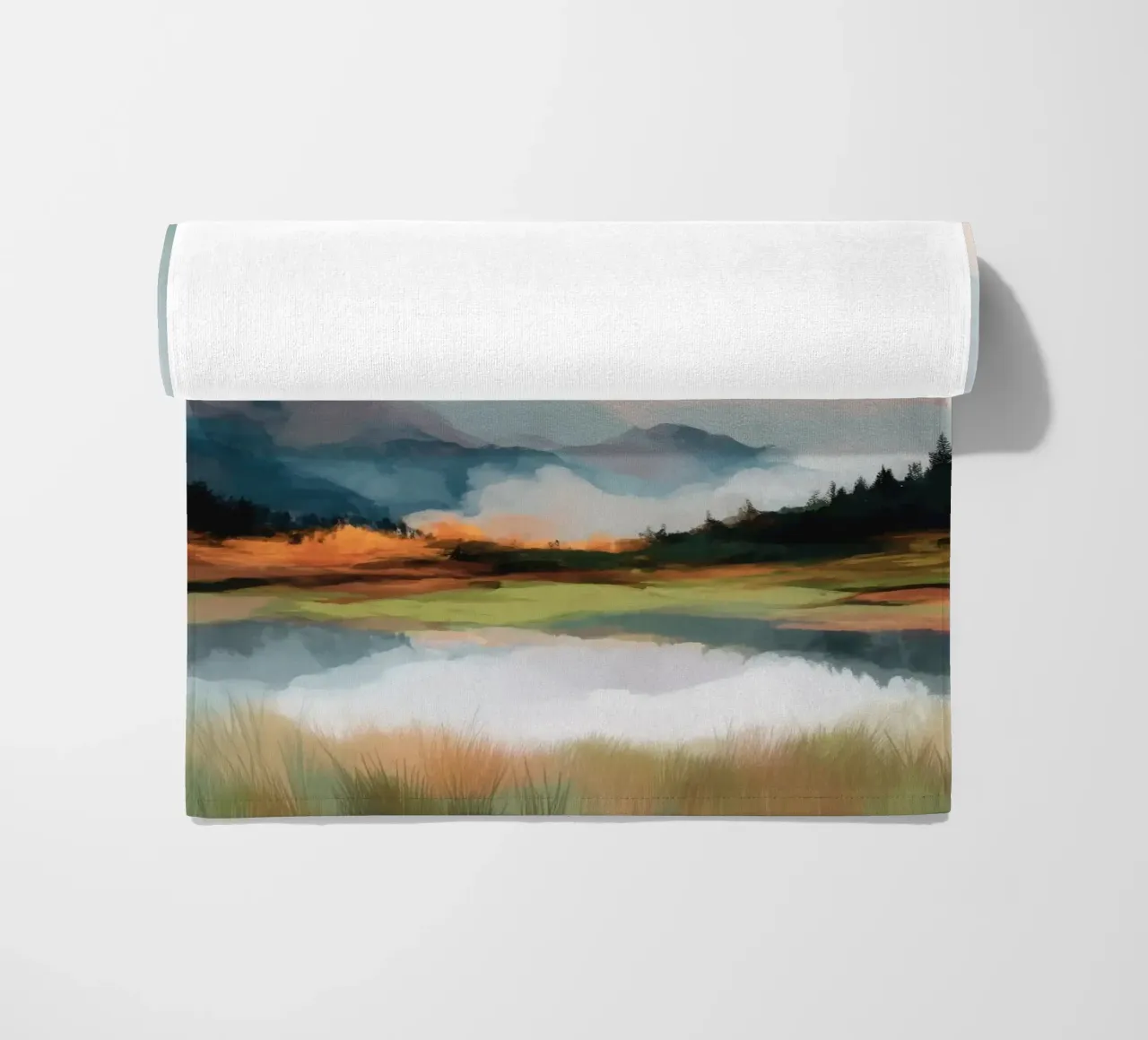 Alpine Painting - Tranquil Mountains and Soft Autumn Colors telo mare da Dune
