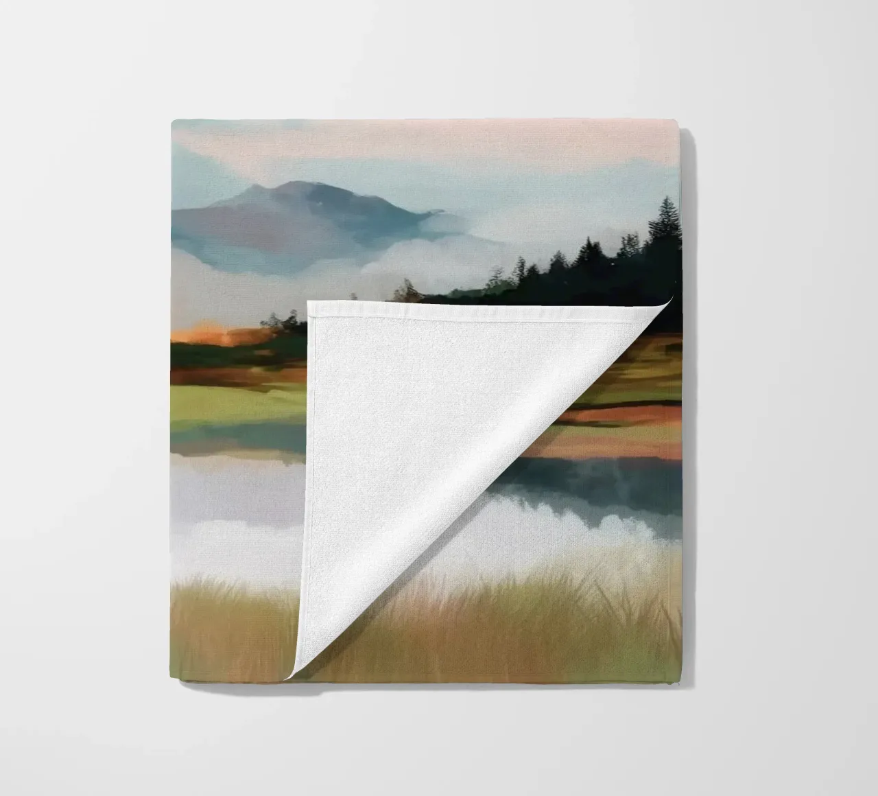 Alpine Painting - Tranquil Mountains and Soft Autumn Colors telo mare da Dune