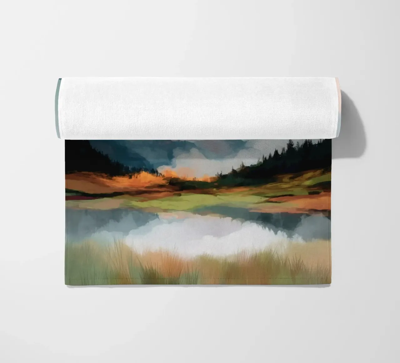 Alpine Painting - Tranquil Mountains and Soft Autumn Colors telo mare da Dune