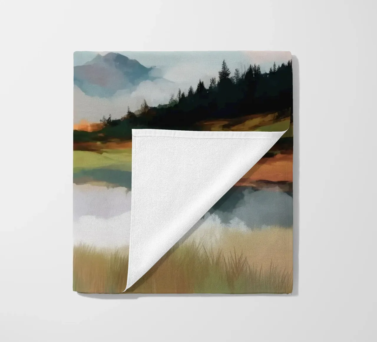 Alpine Painting - Tranquil Mountains and Soft Autumn Colors telo mare da Dune