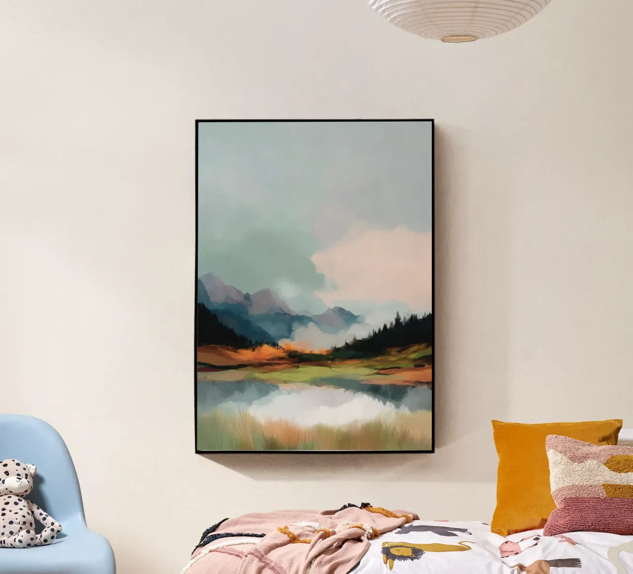Alpine Painting - Tranquil Mountains and Soft Autumn Colors plexiglass da Dune