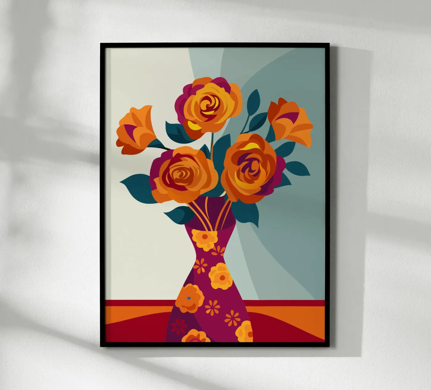Rozenvaas poster van HAPPY SHOP