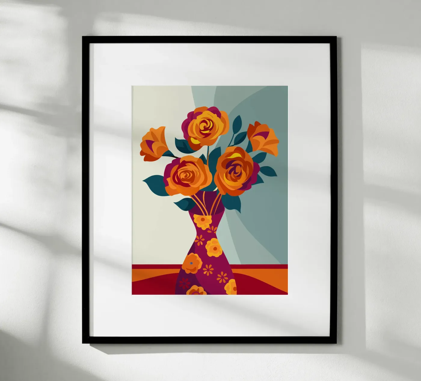 Rozenvaas poster van HAPPY SHOP