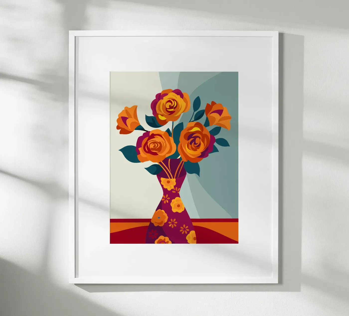 Rozenvaas poster van HAPPY SHOP