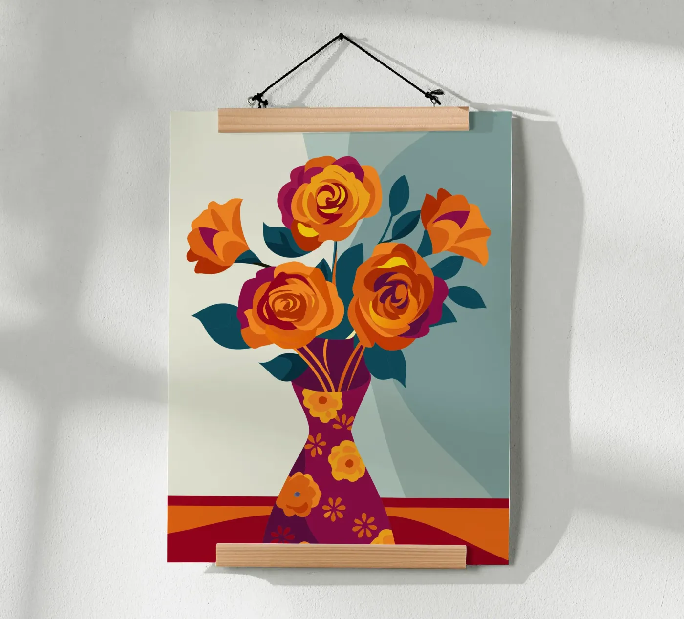 Rozenvaas poster van HAPPY SHOP