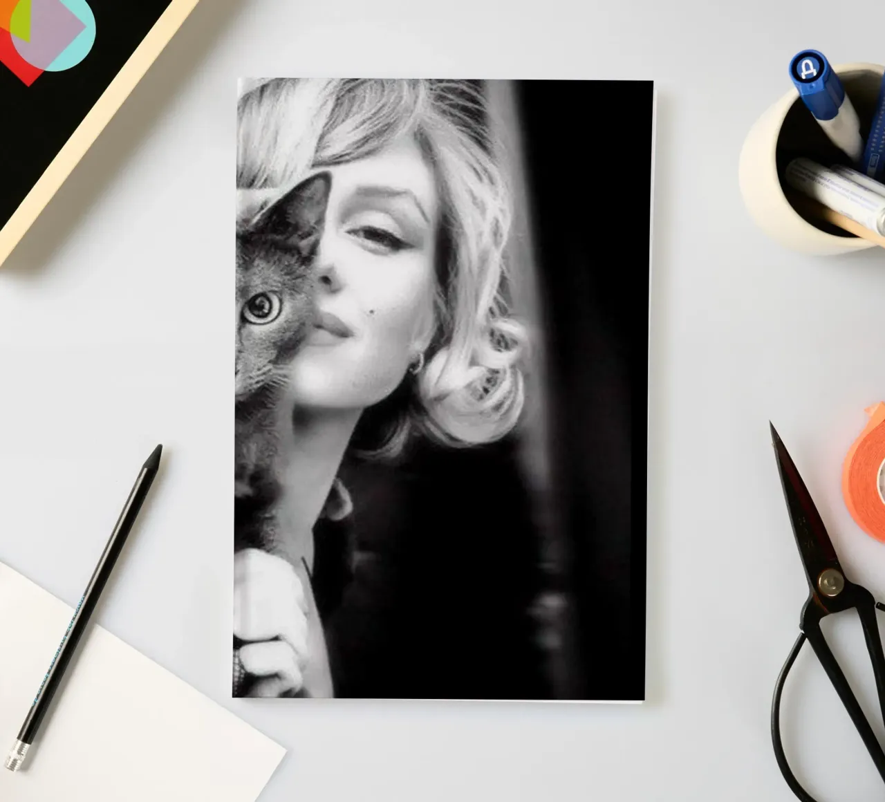 Marilyn With Cat notebook by glover studio