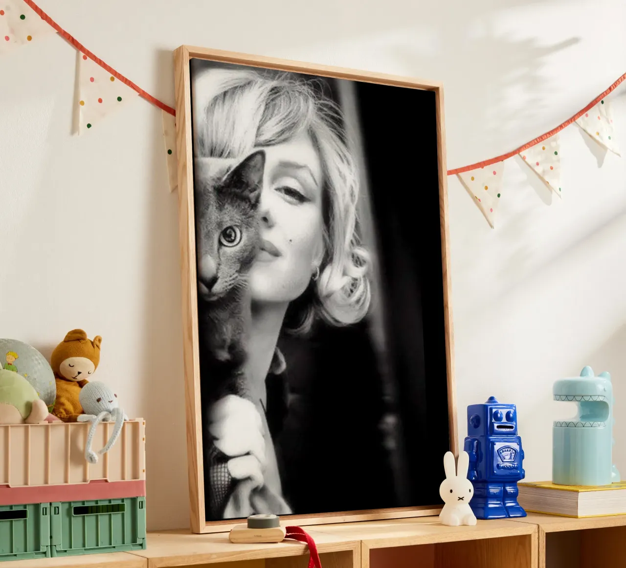 Marilyn con gatto tela da glover studio