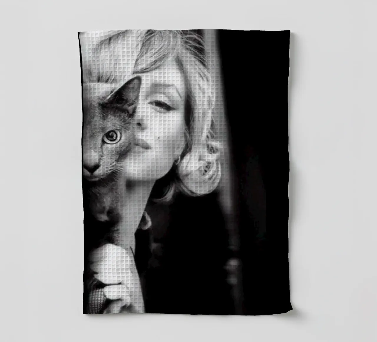 Marilyn con gatto canovaccio da cucina da glover studio