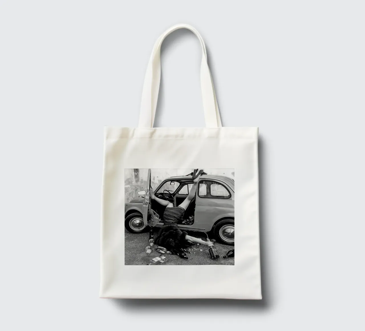 Schianto sull'auto borsa in juta da glover studio