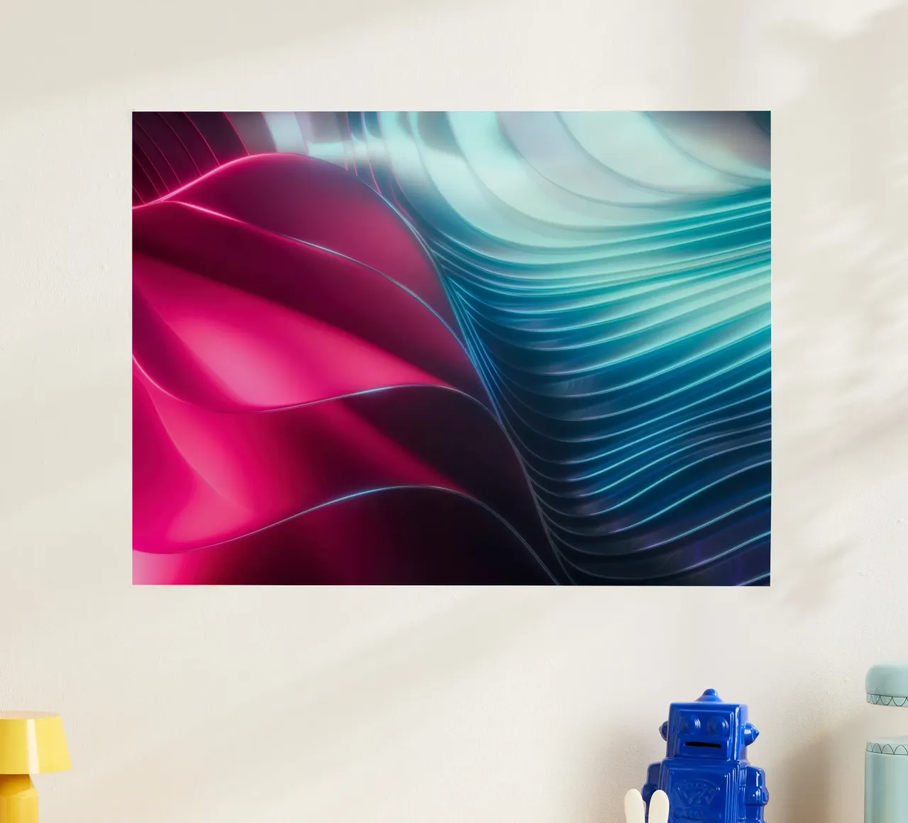 Abstract wallpaper poster met houten frame van Musadad Shop