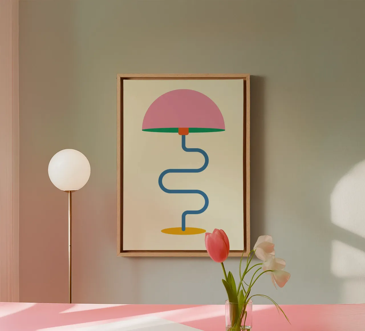 Lamp Minimalist Calm canvas with Floater frame by galihstudio