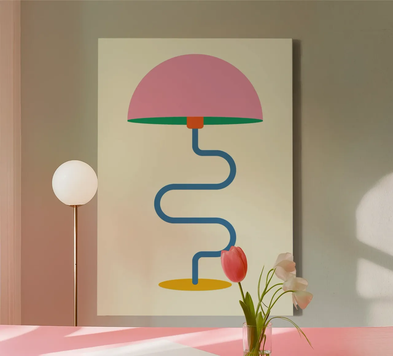 Lamp Minimalist Calm canvas with Floater frame by galihstudio