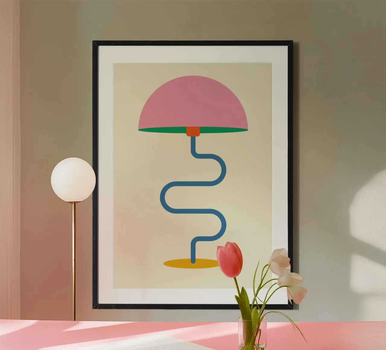 Lampada Minimalista Calma poster con telaio in plastica da galihstudio