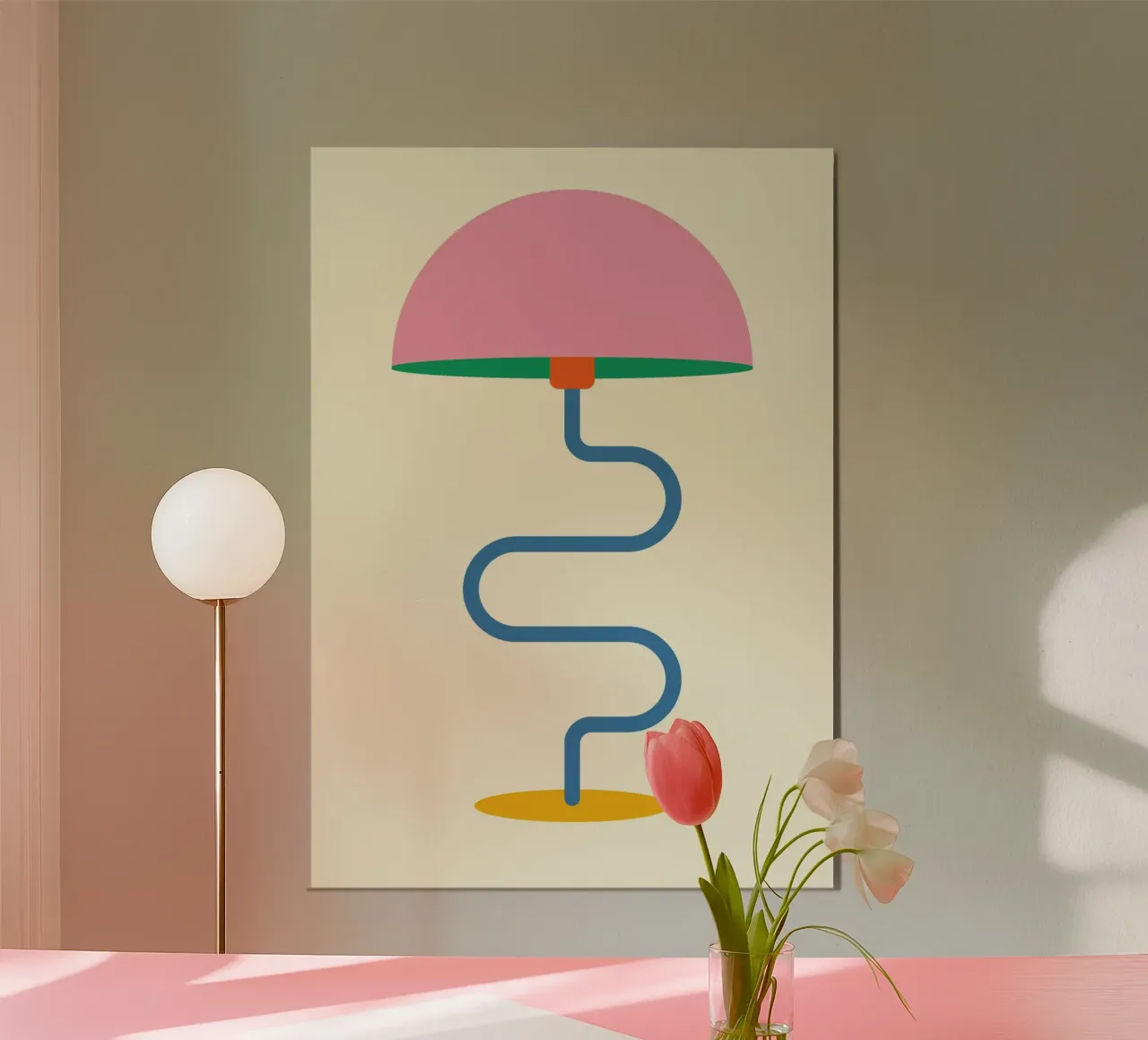 Lampada Minimalista Calma poster con telaio in plastica da galihstudio