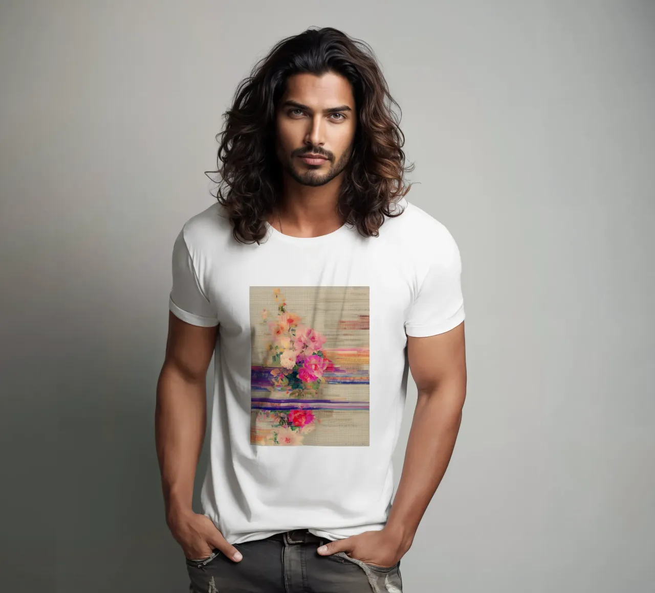 Splendore botanico a righe t-shirt da Carinaprint