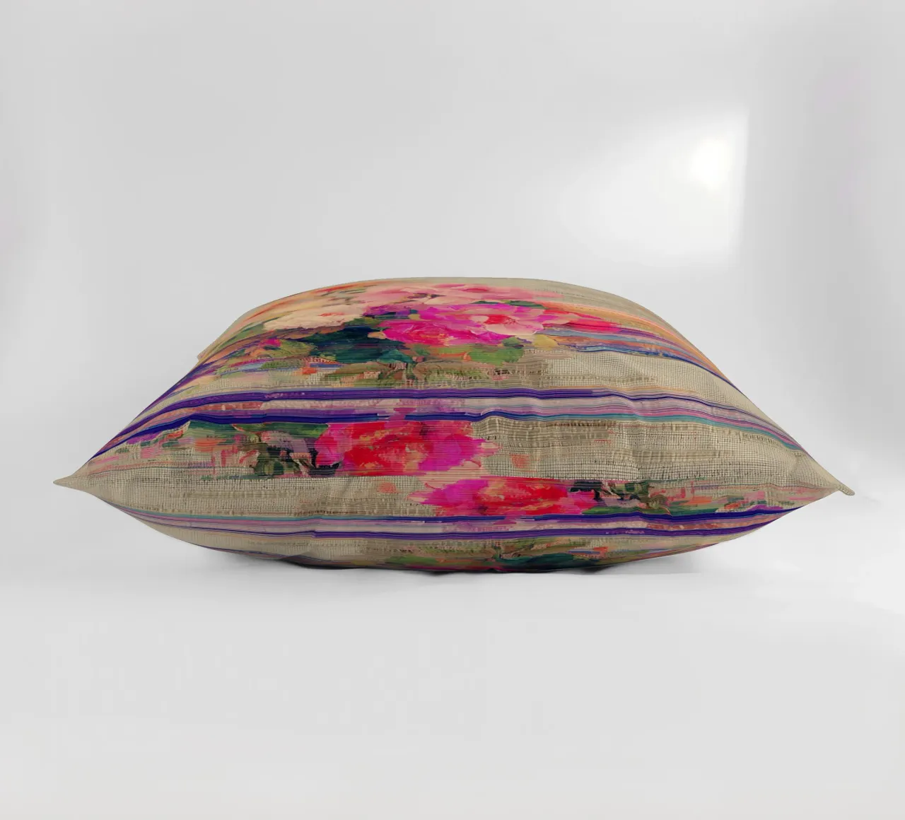 Splendore botanico a righe cuscino da Carinaprint