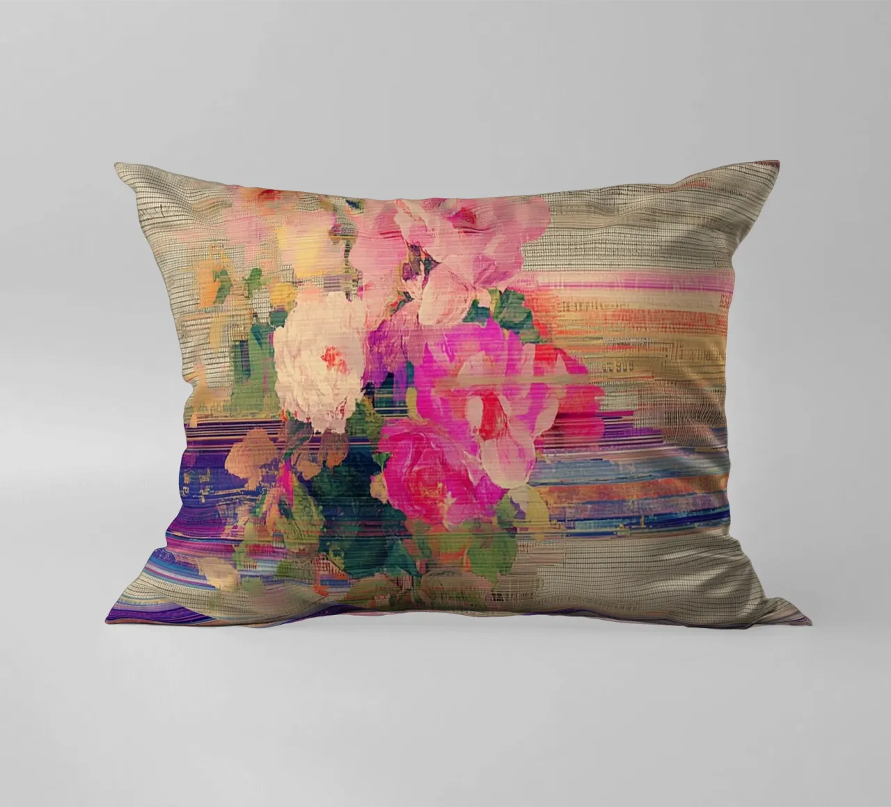 Splendore botanico a righe cuscino da Carinaprint