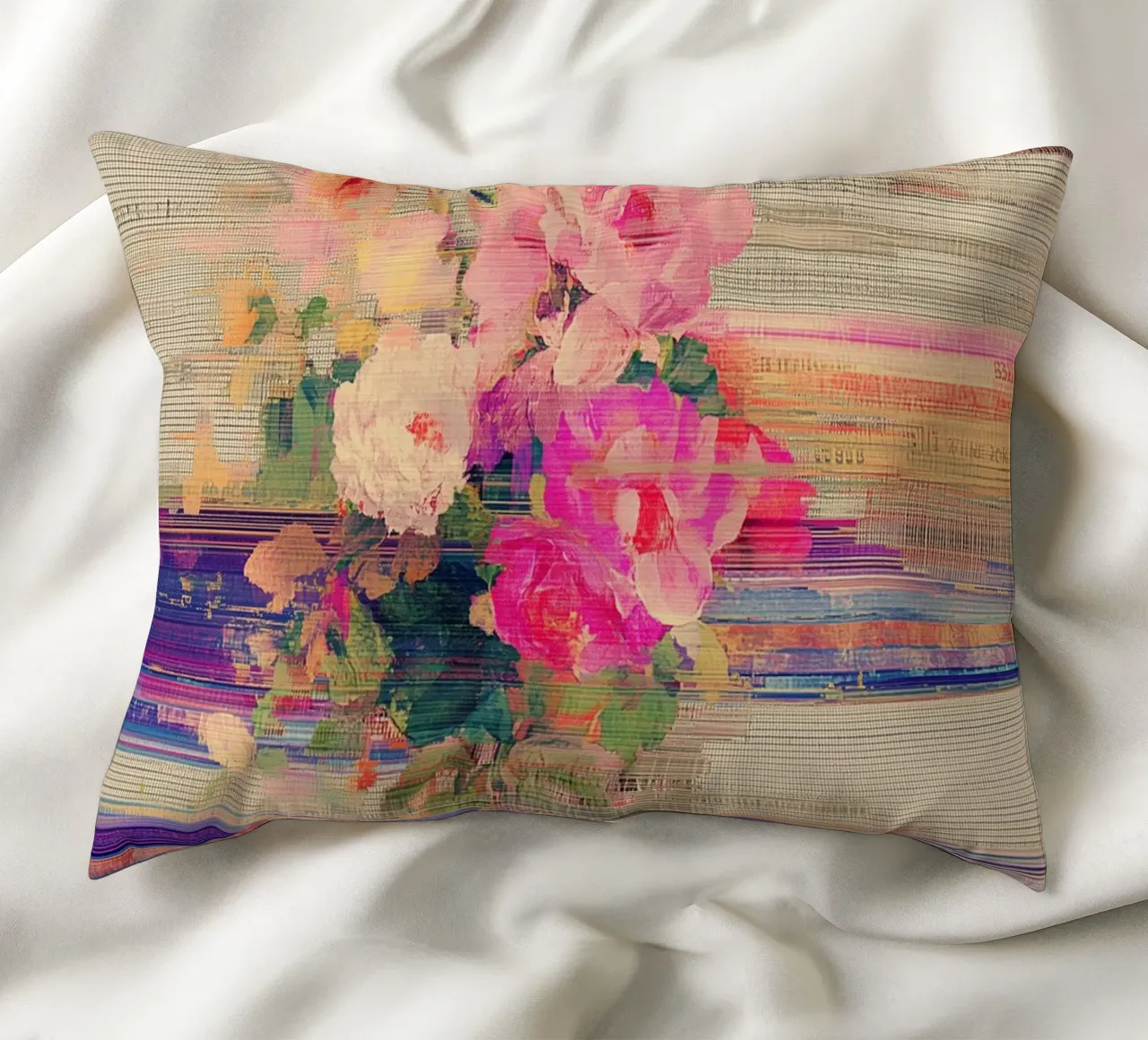 Splendore botanico a righe cuscino da Carinaprint