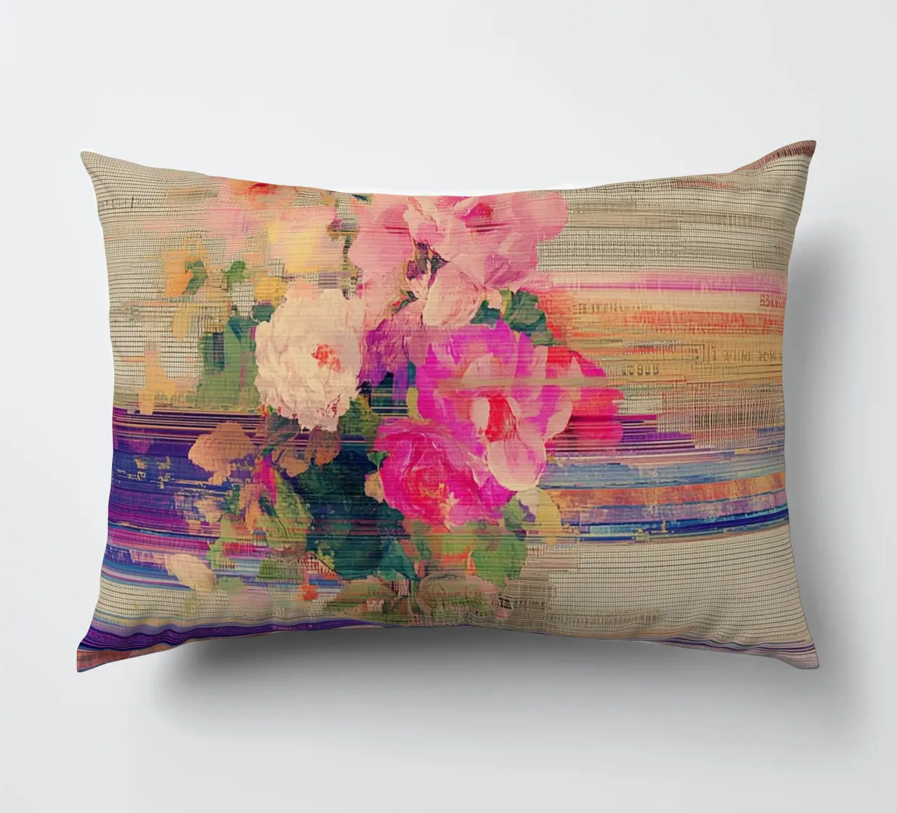 Splendore botanico a righe cuscino da Carinaprint