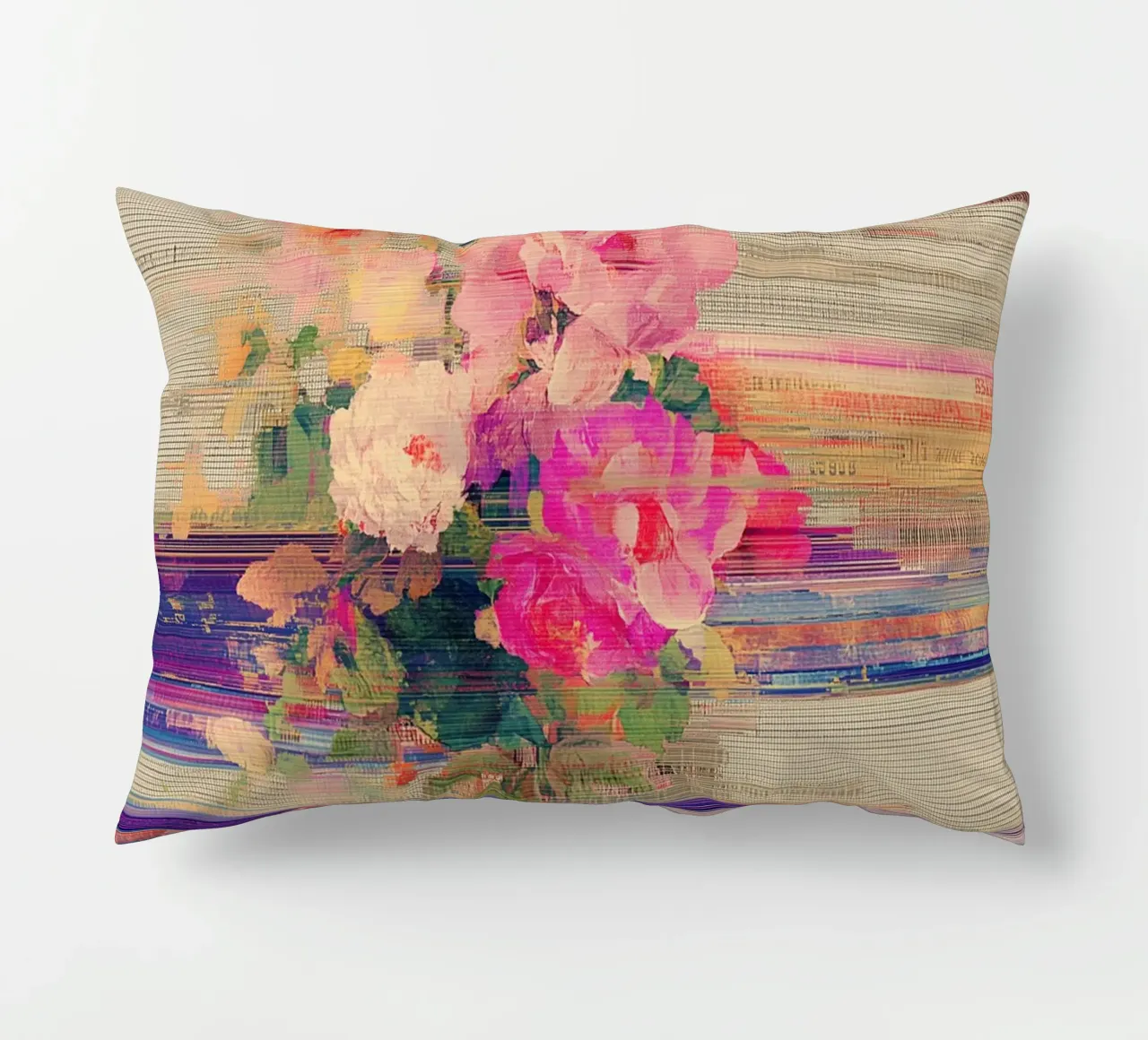 Splendore botanico a righe cuscino da Carinaprint