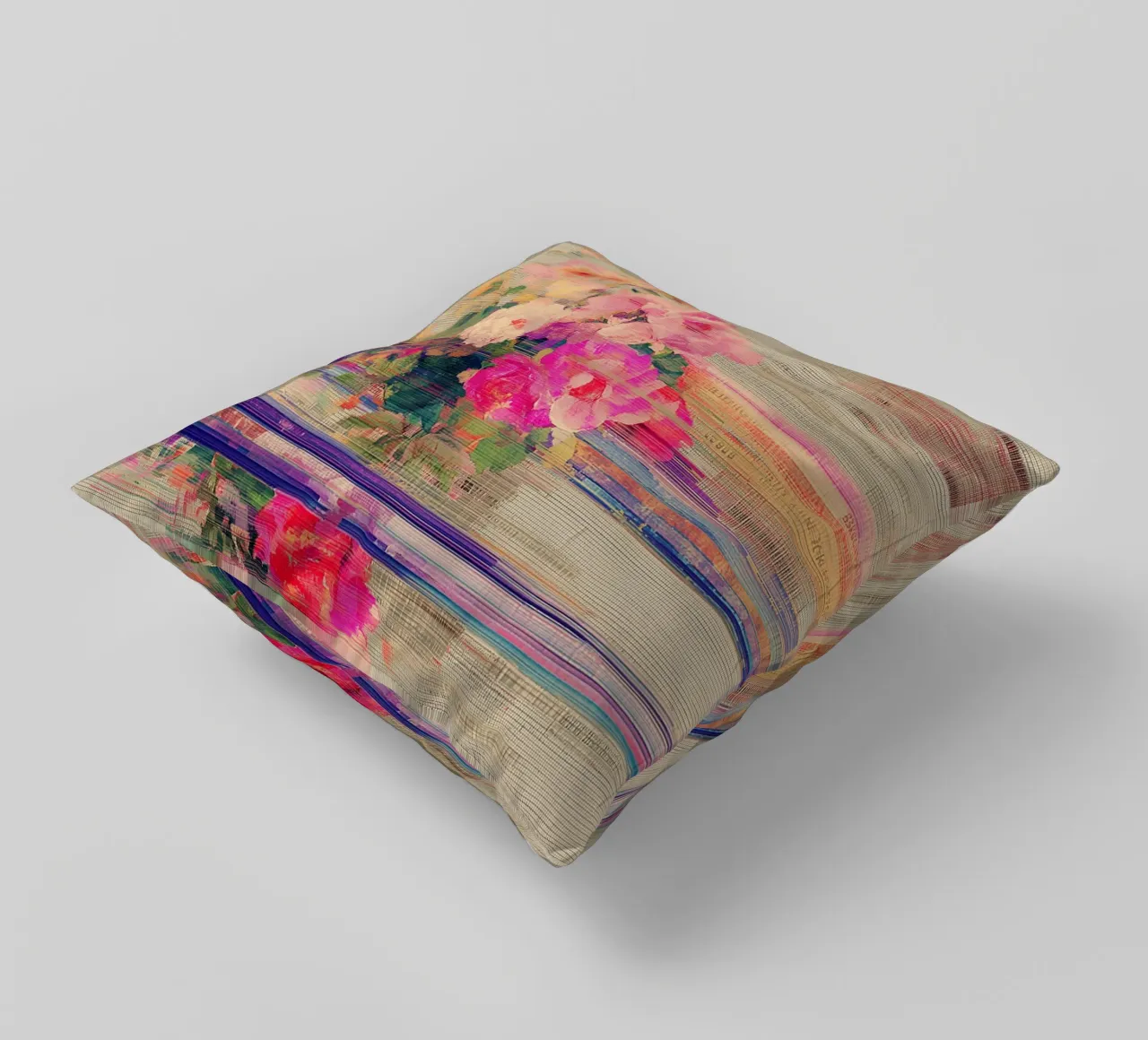 Splendore botanico a righe cuscino da Carinaprint