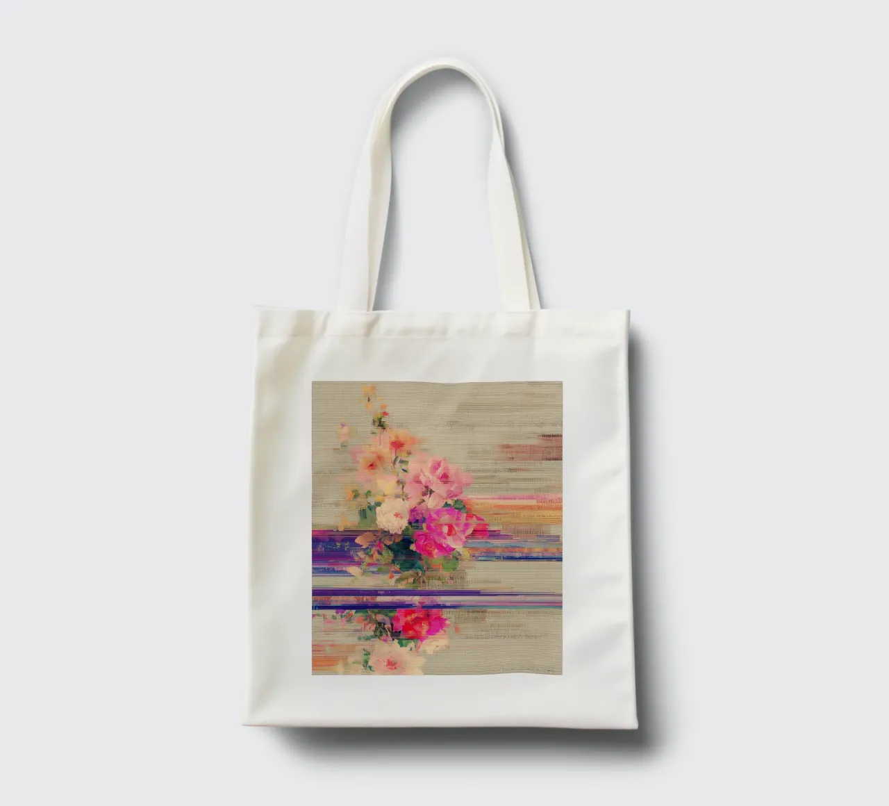 Splendore botanico a righe borsa in juta da Carinaprint