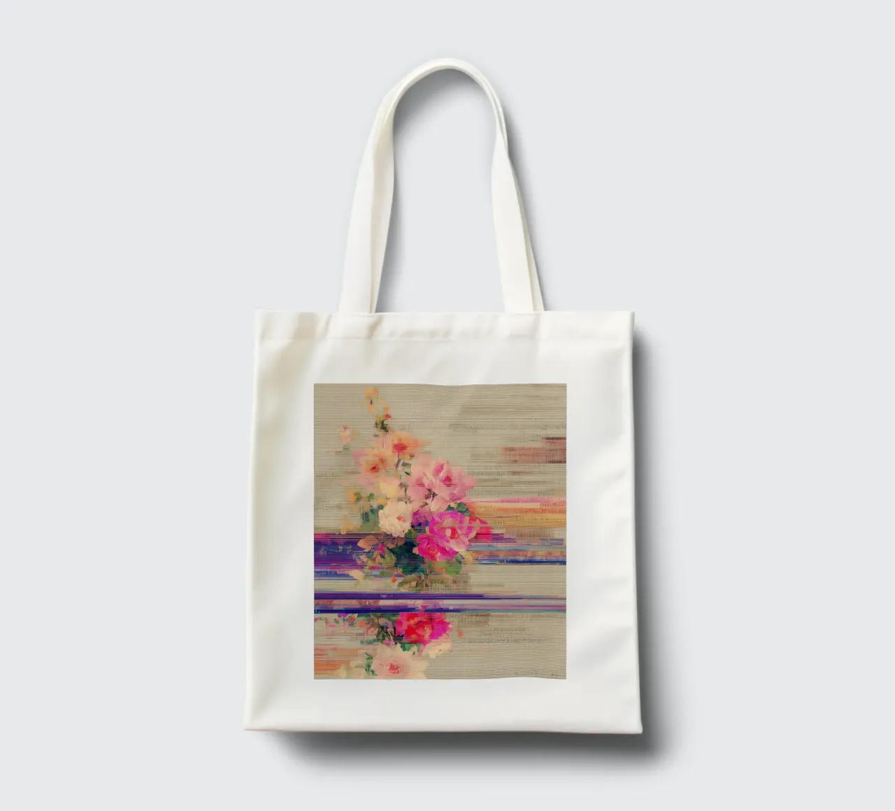 Splendore botanico a righe borsa in juta da Carinaprint