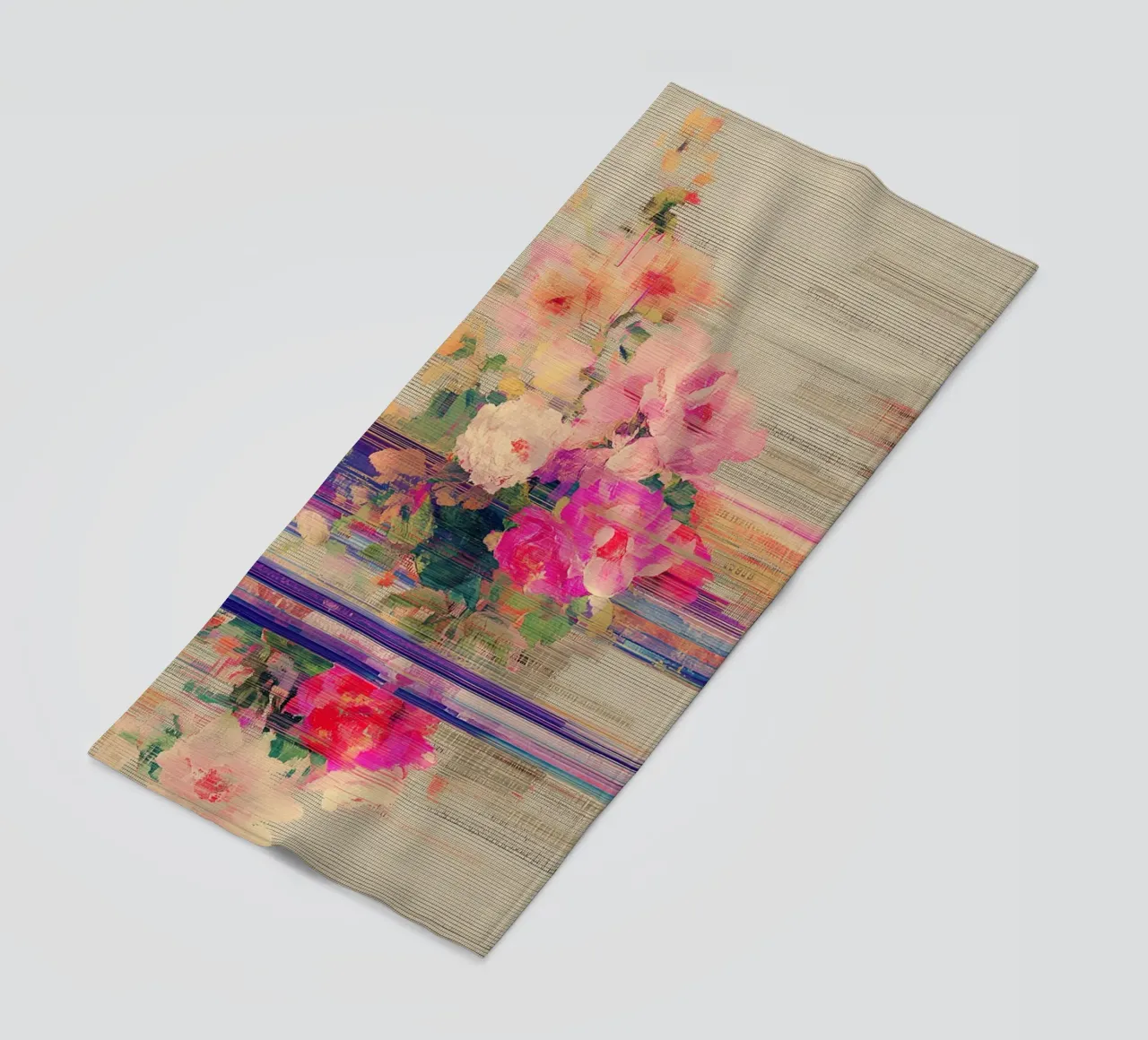 Splendore botanico a righe telo mare da Carinaprint