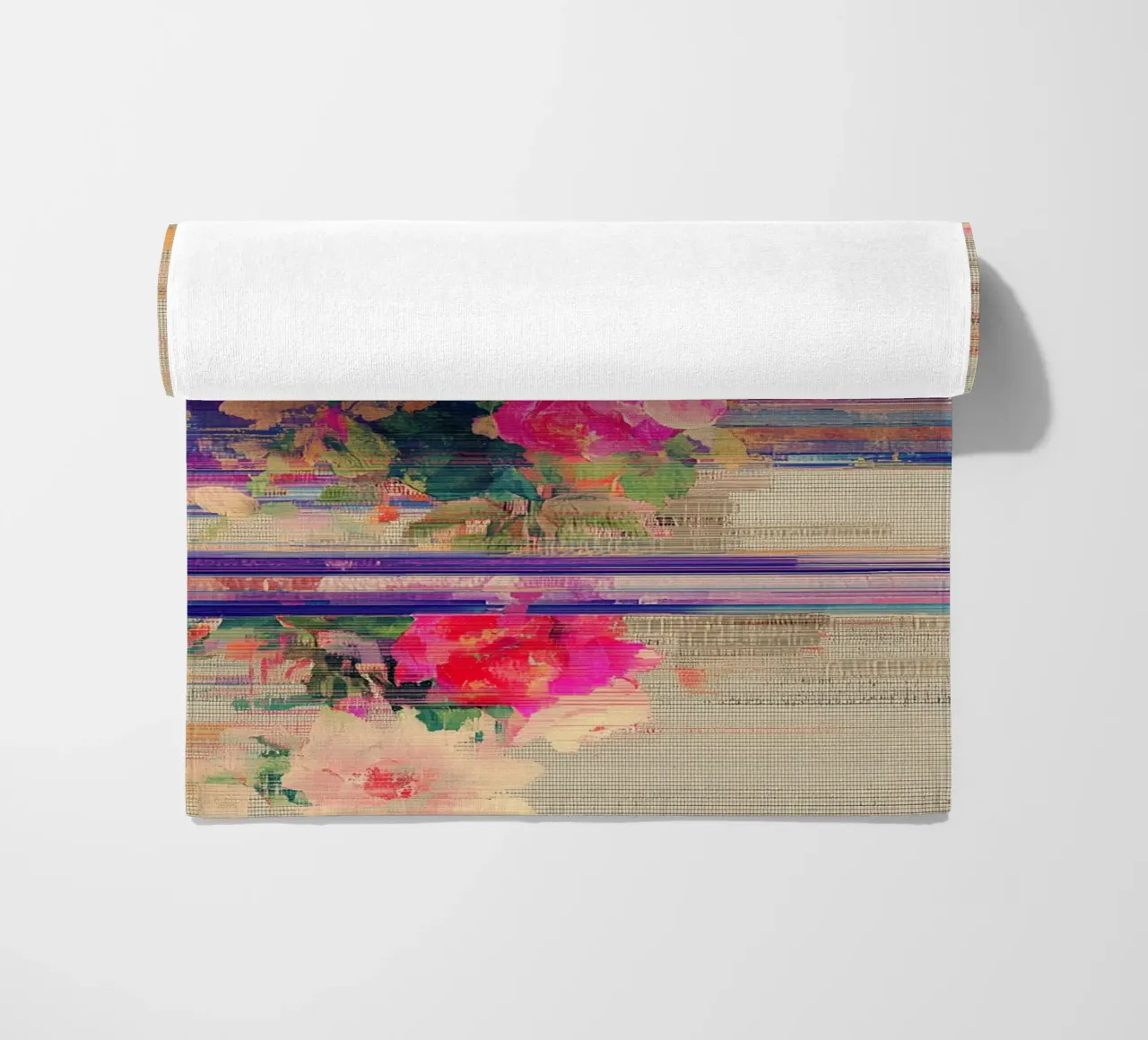 Splendore botanico a righe telo mare da Carinaprint