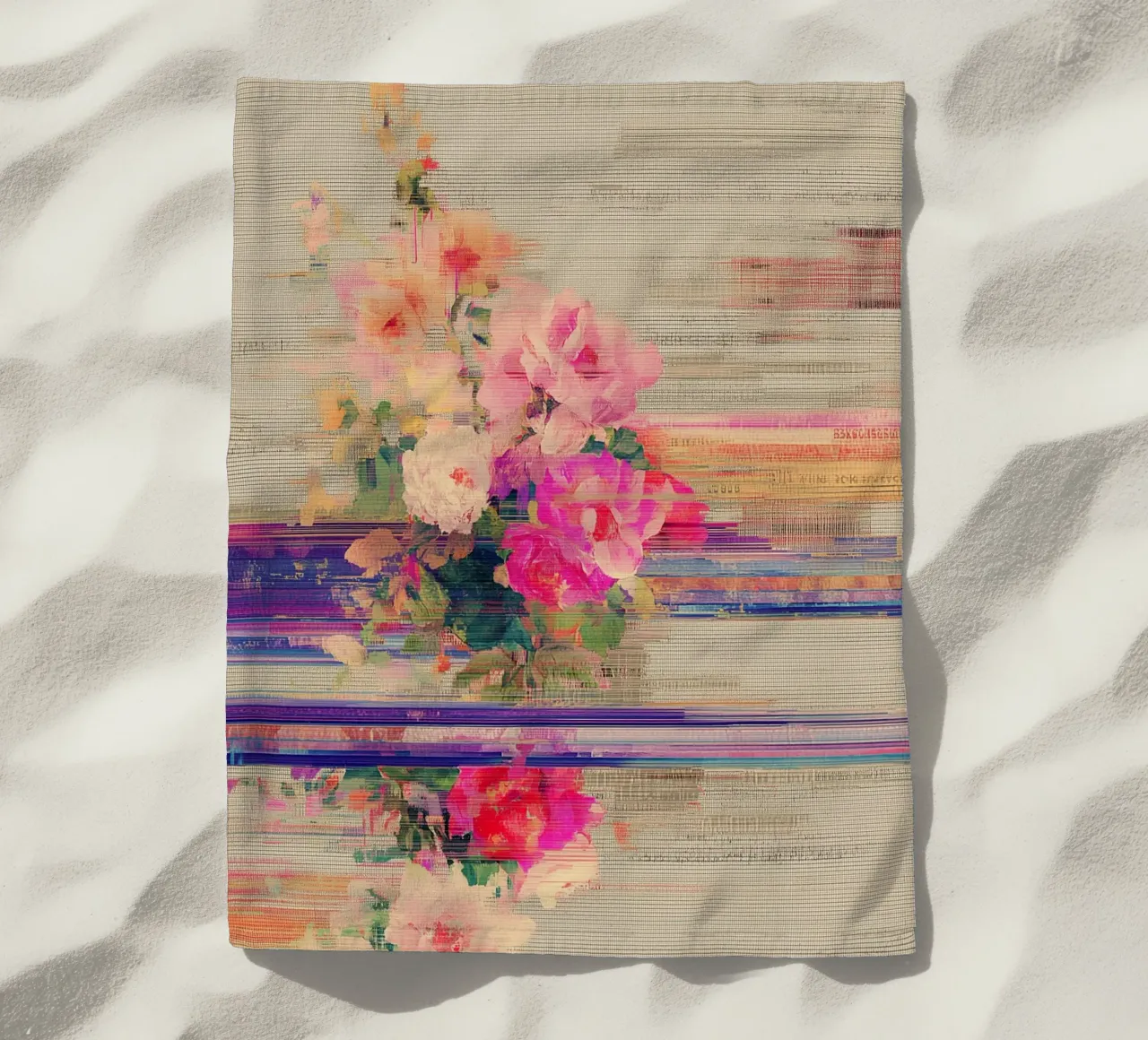 Splendore botanico a righe telo mare da Carinaprint