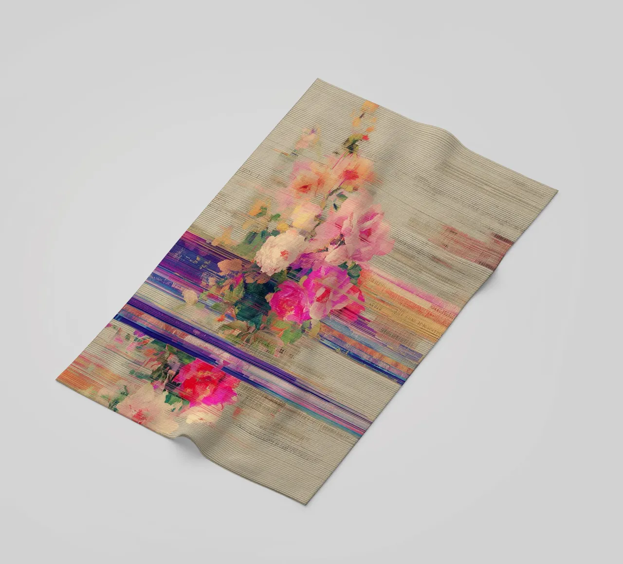 Splendore botanico a righe telo mare da Carinaprint