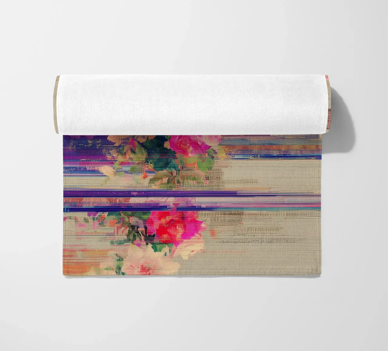 Splendore botanico a righe telo mare da Carinaprint