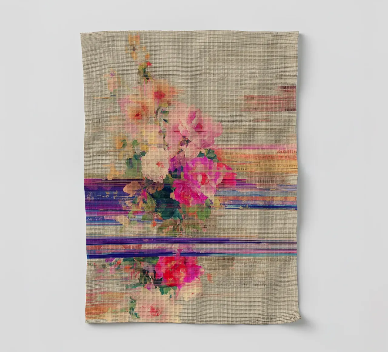 Splendore botanico a righe canovaccio da cucina da Carinaprint