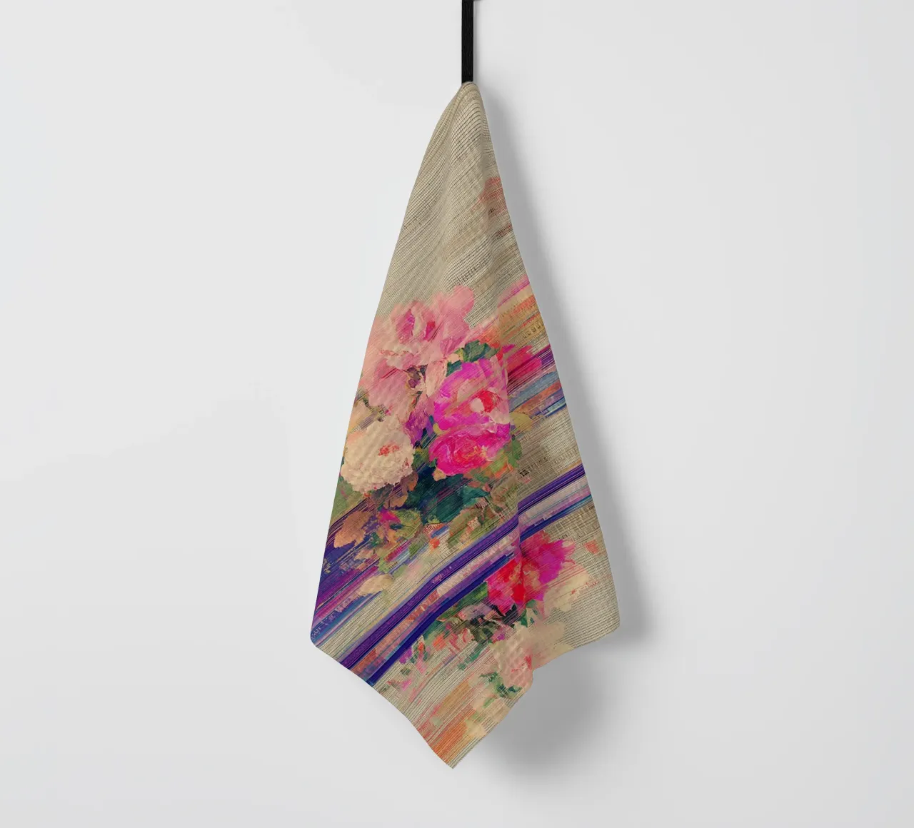 Splendore botanico a righe canovaccio da cucina da Carinaprint