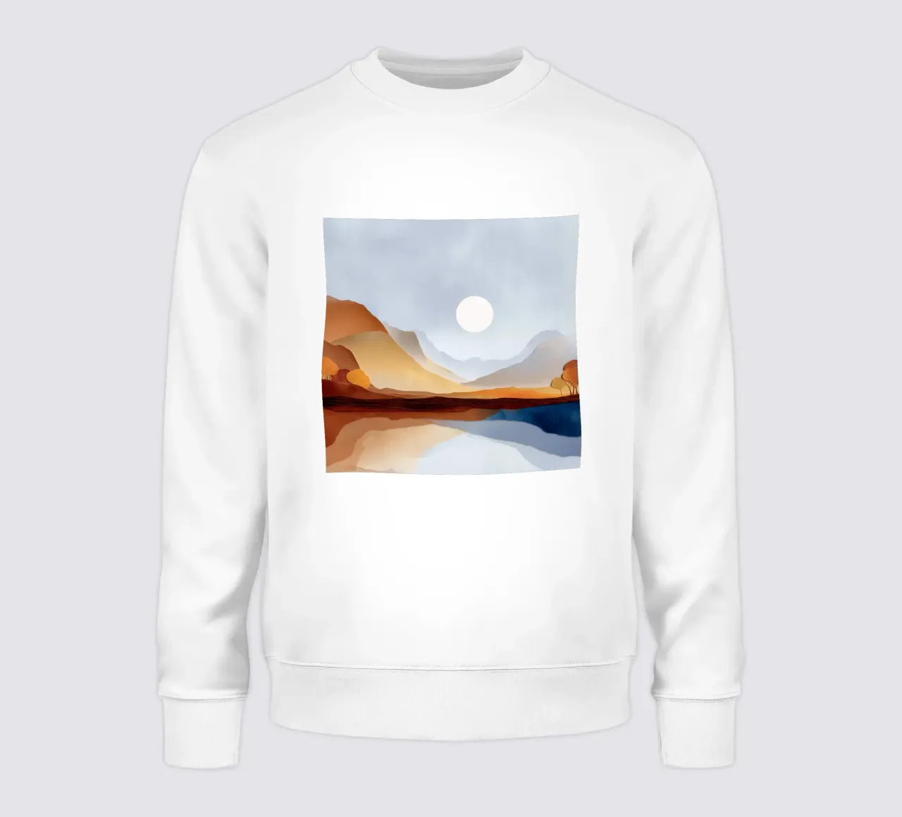 Minimalist Landscape – Warm Hills and Mountain Reflections felpa da Dune