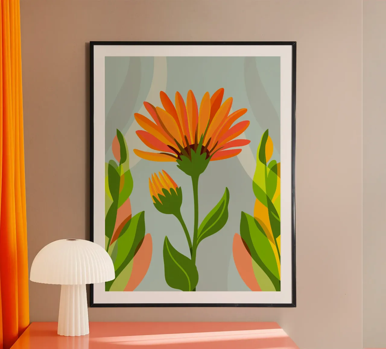 Crisantemo poster con telaio in plastica da HAPPY SHOP