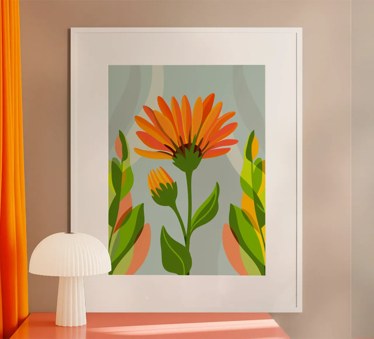 Crisantemo poster con telaio in plastica da HAPPY SHOP