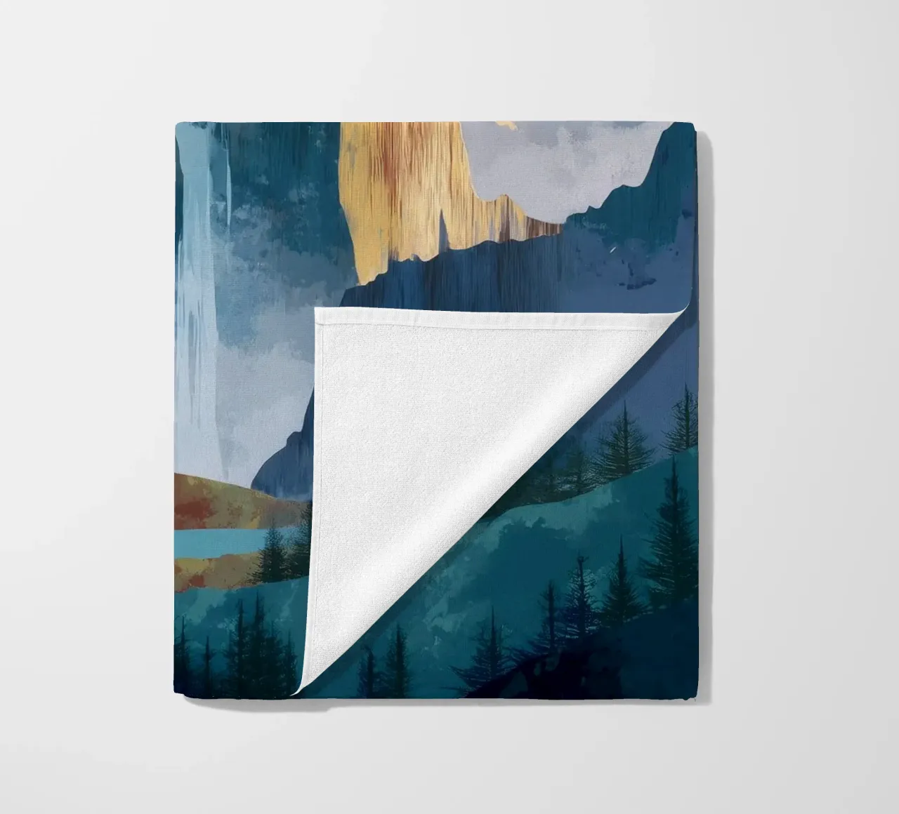 Waterfall Mountain Landscape Print telo mare da Dune