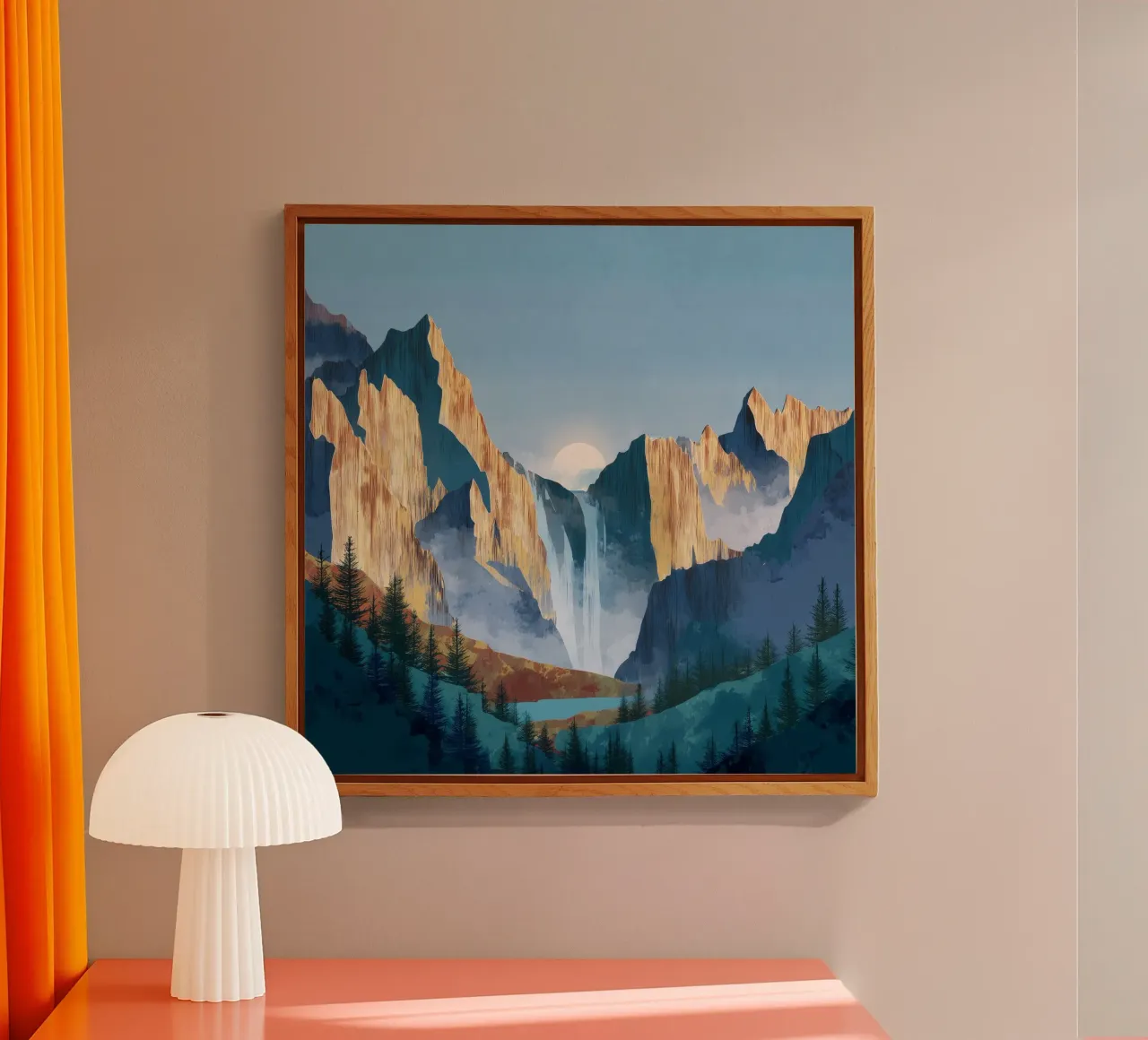 Waterfall Mountain Landscape Print plexiglass da Dune
